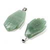 Natural Green Aventurine Carved Pendants G-K369-01P-04-2