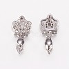 Long-Lasting Plated Brass Micro Pave Cubic Zirconia Ice Pick Pinch Bails ZIRC-F069-22P-2
