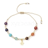 2Pcs Chakra 304 Stainless Steel Charm Bracelets BJEW-JB12564-02-3