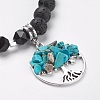 Natural Mixed Stone & Lava Rock Stretch Bracelets BJEW-JB03953-3