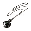 Alloy Glass Pendant Pocket Necklace WACH-S002-03B-2