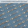  32Pcs 2 Styles Zinc Alloy Lobster Claw Clasps FIND-NB0003-04-4