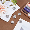 6Pcs 1-Hole Zinc Alloy Shank Buttons BUTT-PH0001-52G-03-4