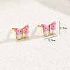 Elegant Brass Butterfly Stud Earrings EJ7103-5