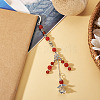 Natural Malaysia Jade Round Beads & Alloy Angel Bookmarks AJEW-TA00052-4