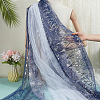 Polyester Snowflake Pattern Gauze Stained Silver Fabric AJEW-WH0314-911B-3
