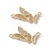 Brass Micro Pave Clear Cubic Zirconia Pendants KK-E068-VC086-2