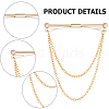 Gorgecraft 2Pcs 2 Colors Brass Hanging Chains Collar Pins Tie Clips AJEW-GF0007-55-6