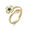 304 Stainless Steel with Synthetic Malachite Ring RJEW-Z031-01F-03-1