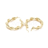 Brass Twist Rope Shape Hoop Earrings for Women EJEW-F303-08G-2