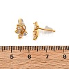 Butterfly Brass Micro Pave Clear Cubic Zirconia Stud Earrings EJEW-B131-01G-5