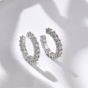 Brass Micro Pave Clear Cubic Zirconia Cuff Earrings EJEW-I249-14P-5