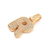 Brass Micro Pave Clear Cubic Zirconia Pendants KK-B099-01G-R-2