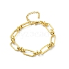 304 Stainless Steel Oval Link Chain Bracelets for Women BJEW-P348-01C-G-4