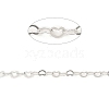 Rhodium Plated 925 Sterling Silver Heart Link Chains STER-NH0001-28B-P-2