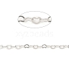 Anti-Tarnish Rhodium Plated 925 Sterling Silver Heart Link Chains STER-NH0001-28B-P-2