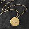 304 Stainless Steel Number 11:11 Pendant Necklaces NJEW-NH0002-01G-05-4