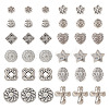  120Pcs 12 Styles Tibetan Style Alloy Beads TIBE-TA0001-28-10