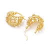 Rack Plating Brass ABS Imitation Pearl Hoop Earrings EJEW-M029-04G-2