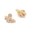 Brass Micro Pave Cubic Zirconia Slide Charms KK-B100-059G-3