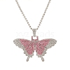 Butterfly Rhinestone Pendant Necklaces PW23032701025-1
