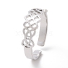 Non-Tarnish 304 Stainless Steel Sailor's Knot Open Cuff Ring RJEW-P037-04P-1