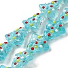 Handmade Bumpy Glass Beads Strands LAMP-F032-08N-1