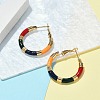 PVD Vacuum Plating 201 Stainless Steel Enamel Hoop Earrings for Women EJEW-B016-33C-1