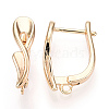 Brass Hoop Earring Findings with Latch Back Closure KK-T049-21G-NF-1-2