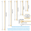 Beebeecraft 20Pcs 5 Style Ion Plating(IP) 304 Stainless Steel Chain Extender STAS-BBC0003-70GP-2