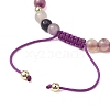 Adjustable Chip & Round Mixed Gemstone Braided Bead Bracelets for Women BJEW-JB10767-5