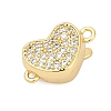 Brass Micro Pave Clear Cubic Zirconia Box Clasps KK-P291-44G-1