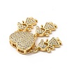 Rack Plating Brass Micro Pave Cubic Zirconia Pendants KK-E072-07G-3