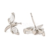 Dragonfly Platinum Brass Stud Earrings EJEW-L270-09P-2