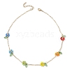 Glass Beaded Necklaces NJEW-TA00173-01-4