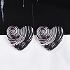 Heart Acrylic Printed Stud Earrings for Women EJEW-G418-01D-1