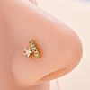 316L Surgical Stainless Steel Micro Pave Clear Cubic Zirconia L-Shaped Nose Rings WG5ADDF-06-1