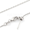 1mm Rack Plating Brass Cardano Chain Adjustable Slider Necklaces for Women Men MAK-L044-37P-2