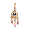 Rack Plating Alloy Rhinestone European Dangle Charms PALLOY-P307-08G-1