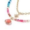 Teardrop Natural Agate Beads & White Jade Pendant Necklace Sets NJEW-JN04093-4