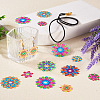 32Pcs 8 Styles Spray Painted 430 Stainless Steel Filigree Pendants STAS-TA0001-96-7