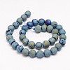 Round Electroplate Natural Quartz Crystal Bead Strands G-L447-13E-2