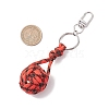 2Pcs Alloy Polyester Spandex Woven Ball Keychain KEYC-JKC01170-3