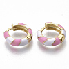 Brass Huggie Hoop Earrings EJEW-S209-04E-3