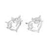 Heart 304 Stainless Steel Stud Earrings for Women EJEW-Z017-05P-1