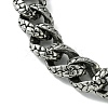 304 Stainless Steel Snake Skin Twisted Chain Bracelets for Women Men BJEW-C063-12AS-2