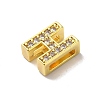 Brass Micro Pave Cubic Zirconia Beads KK-H487-25G-08-2