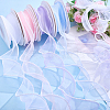 4Rolls 5 Yards ABS Pearl Edged Mesh Ribbon for Bowknot Making OCOR-ME0001-67-4