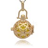 Golden Tone Brass Hollow Round Cage Pendants KK-J216-15G-1