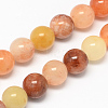 Natural Red and Yellow Jade Bead Strands G-R193-06-6mm-1